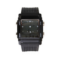 Digital Analog Dual-Time Ladies Wrist Watch with Weekday Display - Black (2 CR1120)