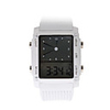 Digital Analog Dual-Time Ladies Wrist Watch with Weekday Display - White (2 CR1120)