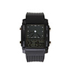 Digital Analog Dual-Time Mens Wrist Watch with Weekday Display - Black (2 CR1120)