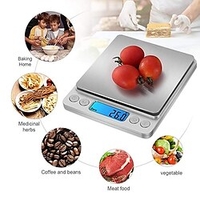 Digital 500g/0.01g Electronic Scales Pocket Case Jewelry Scale Household Weight Scale Weight Balance 3kg/0.1g Silver miniinthebox