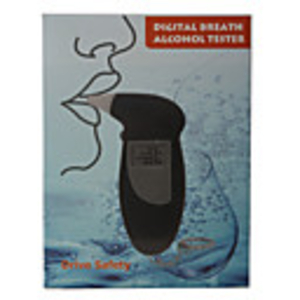Digital Breath Alcohol Tester With Four Breath Inhaler Black