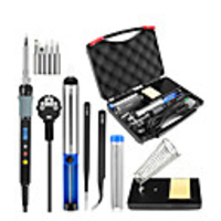 Digital Electric Soldering Iron 220V EU Adjustable Temperature Welding Soldering Iron5pc Iron Tips Tin wire