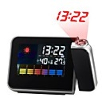 Digital LCD Screen Weather Station Forecast Calendar Projector Snooze Alarm Clock