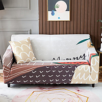 Digital Print 1-Piece Sofa Cover Couch Cover Furniture Protector Soft Stretch Slipcover Spandex Fabric Super Fit for 1~4 Cushion Couch and L Shape Sofa, Easy to Install