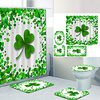 Digital Printing Four-piece Set Shower Curtains and Hooks Modern Polyester Machine Made Waterproof Bathroom