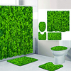 Digital Printing Four-piece Set Shower Curtains and Hooks Modern Polyester Machine Made Waterproof Bathroom