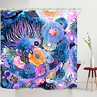Digital Printing Shower Curtain Shower Curtains Hooks Modern Polyester New Design