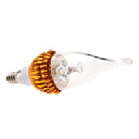 Dimmable E14 3W 240-270LM 6000-6500K Natural White Light Golden Shell LED Candle Bulb (85-265V)