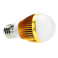 Dimmable E27 3x2W 540-600LM 6000-6500K Natural White Light Gold Cover LED Ball Bulb (220V)