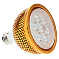 Dimmable E27 7W 630-700LM 6000-6500K Natural White Light Golden Shell LED Spot Bulb (85-265V)