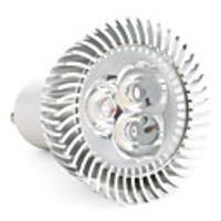 Dimmable GU10 White 3-LED Light Bulb (6W,  110-240V)