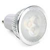 Dimmable GU10 White Ground Glass 3-LED Light Bulb (6W,  110-240V)