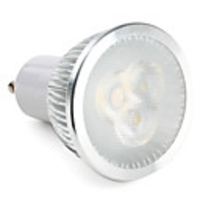 Dimmable GU10 White Ground Glass 3-LED Light Bulb (6W,  110-240V)
