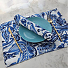 Dining Table Insulation Pad Western Placemat Floral Blue 4pcs