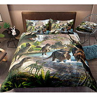 Dinosaur Print 3-Piece Duvet Cover Set Hotel Bedding Sets Comforter Cover with Soft Lightweight Microfiber For Holiday Decoration(Include 1 Duvet Cover and 1or 2 Pillowcases)