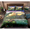 Dinosaur Print 3-Piece Duvet Cover Set Hotel Bedding Sets Comforter Cover with Soft Lightweight Microfiber For Holiday Decoration(Include 1 Duvet Cover and 1or 2 Pillowcases)