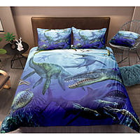 Dinosaur Print 3-Piece Duvet Cover Set Hotel Bedding Sets Comforter Cover with Soft Lightweight Microfiber For Holiday Decoration(Include 1 Duvet Cover and 1or 2 Pillowcases)