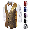 Disco 1980s Twill Vest Lapel Collar Blazer Men