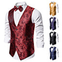 Disco 1980s Twill Vest Lapel Collar Blazer Men