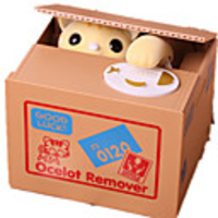 Display Model Piggy Bank / Money Bank Cat Novelty Electric ABS Adults