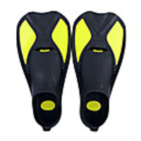 Diving Fins Long Blade Adjustable Strap Diving Snorkeling Scuba Silicone Neoprene - for Kids Yellow Blue