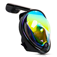 Diving Mask Full Face Mask Underwater UV-400 Protection 180 Degree View GoPro Compatible Anti Fog Single Window - Swimming Diving Snorkeling Scuba Silica Gel - For Adults Pink Green Blue Black