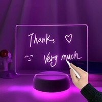 DIY 3D Note Board Creative Led Night Light 16 Color Change USB Message Board Remote Control Touch Message Board Light With Pen Great Gift for Girls Boys Children miniinthebox