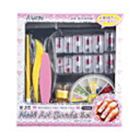 DIY Artificial Nails Set with Glue With Nail Art Beads (12-Nail Pack Assorted Pack Styles)