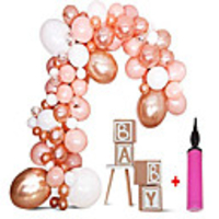 diy balloon garland kit balloon arch kit - baby shower/birthday party/graduation/bachelorette decorations - rose gold/peach confetti balloons birthday backdrop decor - balloon pump included
