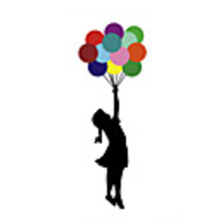 DIY Creative Stickers Little Girls Color Balloon Door PVC Graffiti Wall Stickers