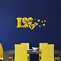 DIY Decorative LOVE Shape Acrylic Wall Clock Wallpaper Mirror Wall Sticker For Living Room Decoration