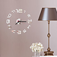 DIY digital Wall Clock 3D Mirror Surface Sticker Silent Clock Home Office Decor wall Clock for Bedroom Office No Batteries