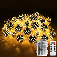 DIY Outdoor Christmas Lights Waterproof AA Battery Box String Lights Strand Metal Moroccan Lighting 30-50 LEDs Ornament LED Seasonal Rope Lights for Garden Wedding PartyIndoor Christmas miniinthebox