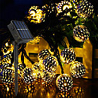 DIY Solar String Lights Moroccan Ball Multicolor 30-100LED 8 Mode Waterproof Globe Fairy String Lights Solar Powered Orb Lantern Christmas Lighting for Outdoor Garden Patio Xmas Tree Party
