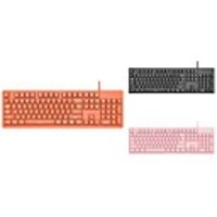DKS100 White Backlit Mechanical Feel Membrane Gaming Keyboard Wired 104 Keys for Gaming Office and Typing