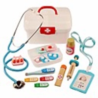 doctor kit for kids,  16pcs wooden toy medical kit for kids