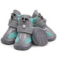 Dog Boots / Shoes Anti-Slip Keep Warm Color Block For Pets Rubber Pink