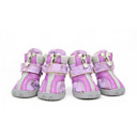 Dog Boots / Shoes Anti-Slip Keep Warm Color Block For Pets Rubber Purple