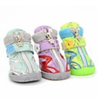 Dog Boots / Shoes Anti-Slip Keep Warm Color Block For Pets Rubber Purple