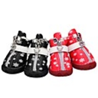 Dog Boots / Shoes Anti-Slip Keep Warm Snowflake For Pets Rubber Black