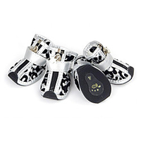Dog Boots / Shoes Casual / Daily Sports Leopard For Pets PU Leather Red miniinthebox