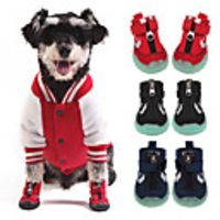 Dog Boots / Shoes Snow Boots Anti-Slip Keep Warm Color Block For Pets Rubber Black