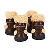 Dog Boots / Shoes Snow Boots Anti-Slip Keep Warm Color Block For Pets Rubber Red
