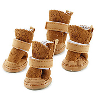 Dog Boots / Shoes Snow Boots Puppy Clothes Solid Colored Fashion Keep Warm Winter Dog Clothes Puppy Clothes Dog Outfits Pink Brown Costume for Girl and Boy Dog Cotton S M L XL miniinthebox