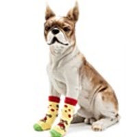 Dog Boots / Shoes Socks Anti-Slip Keep Warm Cartoon For Pets Cotton Yellow