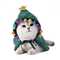 Dog Cat Bandanas Hats Christmas Costume Cloak Stars Santa Claus Santa Claus Classic Cosplay Christmas Party Winter Dog Clothes Puppy Clothes Dog Outfits Adjustable Red Green Costume for Girl and