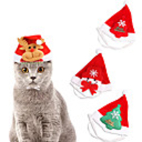 Dog Cat Bandanas Hats Christmas Costume Santa Claus Elk Gingerbread Men Santa Claus Cosplay Christmas Party Winter Dog Clothes Puppy Clothes Dog Outfits Adjustable White / Red Red / Green White
