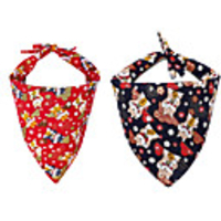 Dog Cat Bandanas Hats Christmas Costume Santa Claus Snowman Gingerbread Men Santa Claus Classic Cosplay Funny Christmas Party Winter Dog Clothes Puppy Clothes Dog Outfits Adjustable Black Red