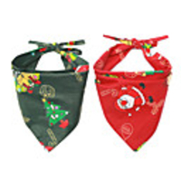 Dog Cat Bandanas Hats Dog Bandana Dog Bibs Scarf Cartoon Floral Botanical Party Cute Christmas Party Dog Clothes Adjustable Costume Fabric L