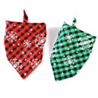 Dog Cat Bandanas Hats Dog Bandana Dog Bibs Scarf Plaid / Check Cartoon Snowflake Party Cute Christmas Party Dog Clothes Adjustable Costume Fabric L